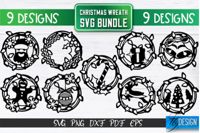 Christmas Wreath SVG Bundle | Xmas Designs | Christmas SVG