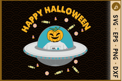 Happy Halloween Pumpkin UFO Candy