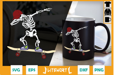 Skeleton Funny Skateboarding SVG