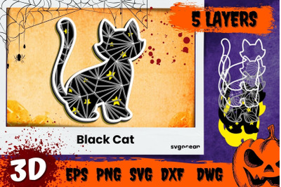 Black Cat 3D SVG