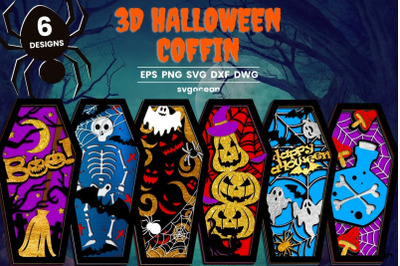 Halloween Coffin 3D Svg Bundle