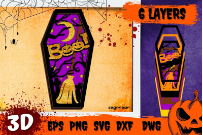 Boo Coffin 3D SVG