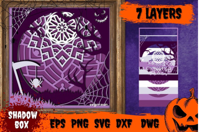 Halloween Shadow Box Svg