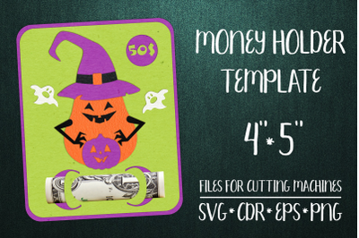 Pumpkin Halloween Card | Money Holder Template