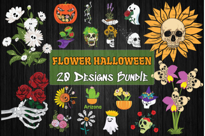 Flower Halloween SVG Bundle 20 designs