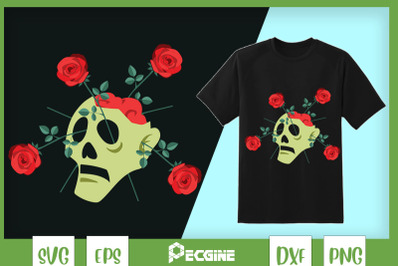 Skeleton Skull Rose Halloween Flower