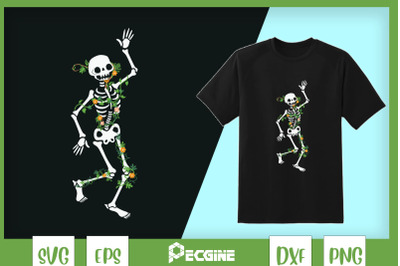 Skeleton Floral Flower Skull Dancing