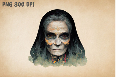 Old Witch Portrait Halloween