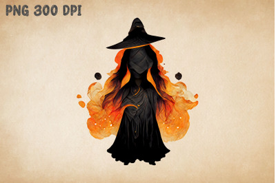 Witch Using Fire Magic Halloween Gift