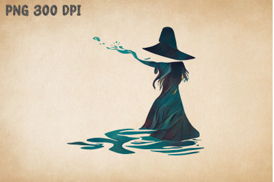 Witch Turning into Water Halloween