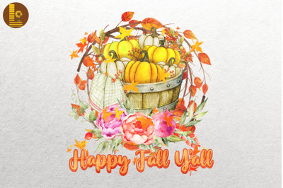 Happy Fall Y&#039;all Pumpkin Cute Autumn