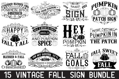 Vintage Fall Sign Bundle