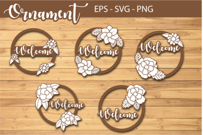 Welcome Ornament Sign SVG