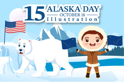 15 Happy Alaska Day Illustration