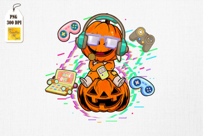 Costume Scary Pumpkin Halloween Gamer