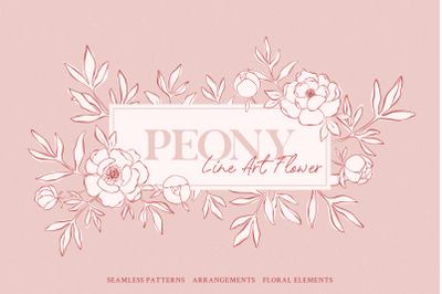 Peony - Line Art Flower