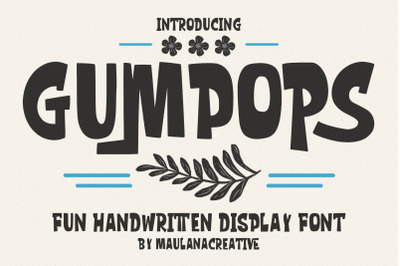 Gumpops Handwritten Display Font