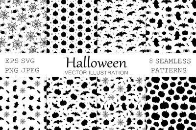 Halloween pattern. Halloween silhouette. Halloween print