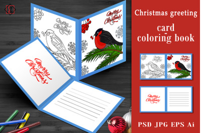 Christmas card/coloring book
