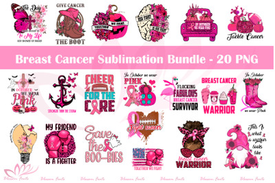 Breast Cancer Sublimation PNG Bundle