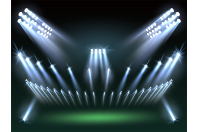 Stadium lights background. Directional sources&2C; football field searchl