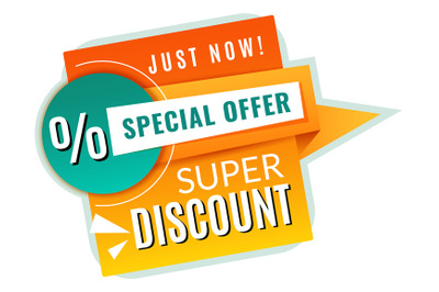 Super discount label. Product marketing web banner