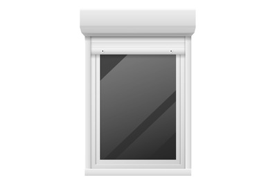 Open window mockup. Glass reflection in white frame