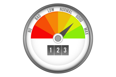 Score indicator. Control panel element. Round gauge