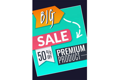 Big sale poster template. Promo offer flyer layout