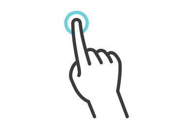 Finger touch screen. Tap hand gesture icon