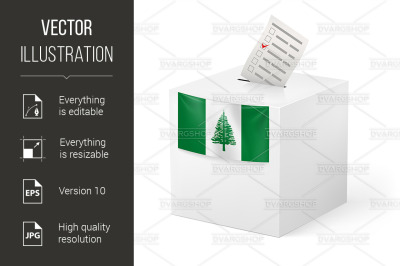 Ballot box with voting paper. Norfolk Island