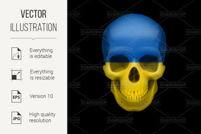 Ukrainian flag skull