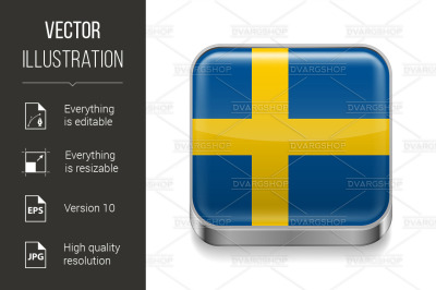 Metal icon of Sweden