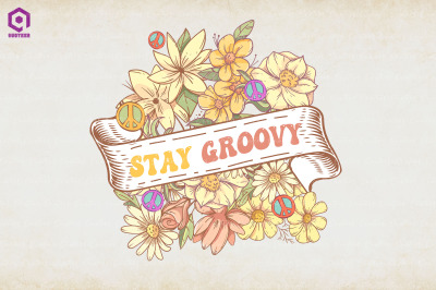 Stay groovy Retro Floral Flowers