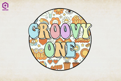 Groovy One Hippie Retro background