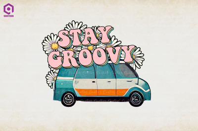 Stay Groovy Retro Mini Van