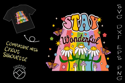 Stay Wonderful Groovy Smiley Daisy