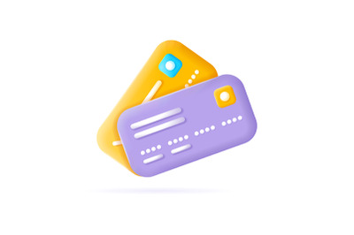 Credit Cards Set Plasticine Cartoon Style