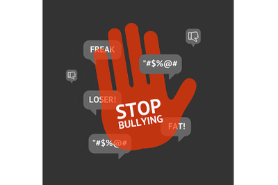 Stop Bullying Concept with Hand Gesture. Vector