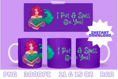 Halloween Witch Sublimation Mug Design, I Put a spell on you