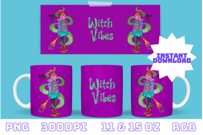 Halloween Witch Sublimation Mug Design, Witch Vibes
