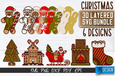 3D Layered Christmas SVG Bundle | Christmas Design | Multilayered SVG