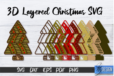 3D Layered Christmas SVG | Christmas Design | Multilayered SVG