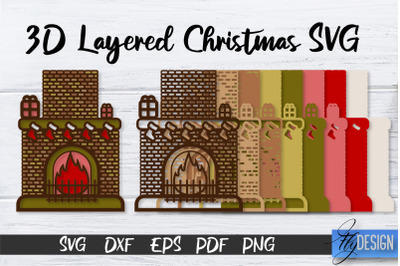 3D Layered Christmas SVG | Christmas Design | Multilayered SVG