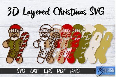 3D Layered Christmas SVG | Christmas Design | Multilayered SVG