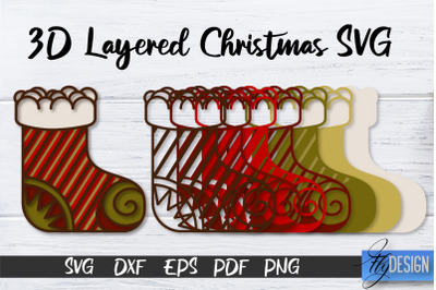 3D Layered Christmas SVG | Christmas Design | Multilayered SVG