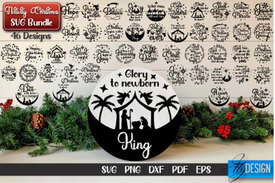 Nativity Christmas SVG Bundle | Christmas Design | Christian Round Ornaments