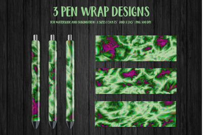 Green Abstract Pen Wrap Sublimation or Waterslide