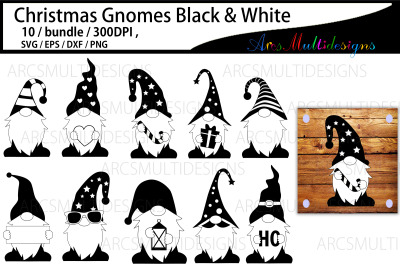Black and White gnomes silhouette