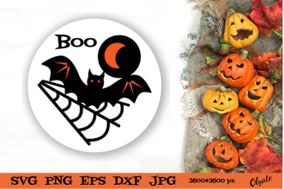 Halloween Rounds SVG. Halloween Sign SVG. Boo SVG
